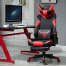 Vinsetto PU Leather Gaming Office Chair Bull Horn Headrest Gaming Chair w/ Retractable Footrest Red