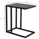 Steel Frame C-Shaped Side Table Black