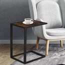 Steel Frame C-Shaped Side Table Brown