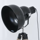 HOMCOM Pine Wood Height Adjustable Freestanding Tripod Floor Lamp Black