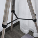 HOMCOM Pine Wood Height Adjustable Freestanding Tripod Floor Lamp Black