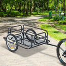 HOMCOM Folding Frame Bike Cargo Trailer Extra Bicycle Storage Carrier W/Hitch-Black