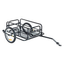 HOMCOM Folding Frame Bike Cargo Trailer Extra Bicycle Storage Carrier W/Hitch-Black