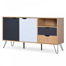 Particle Board 5-Compartment Elevated Storage Unit Black/White