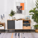 Particle Board 5-Compartment Elevated Storage Unit Black/White