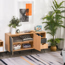 Particle Board 5-Compartment Elevated Storage Unit Black/White