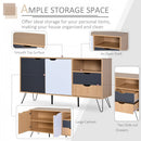 Particle Board 5-Compartment Elevated Storage Unit Black/White