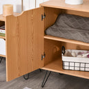 Particle Board 5-Compartment Elevated Storage Unit Black/White