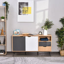 Particle Board 5-Compartment Elevated Storage Unit Black/White