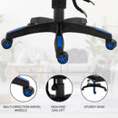 Vinsetto PU Leather Retractable Footrest Gaming Chair w/ Pillows Blue/Black