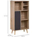 Particle Board Elevated 6-Compartment Storage Unit Grey