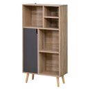 Particle Board Elevated 6-Compartment Storage Unit Grey