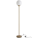 HOMCOM Steel Glass Sphere Floor Lamp Gold