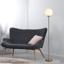 HOMCOM Steel Glass Sphere Floor Lamp Gold