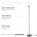 HOMCOM Steel Glass Sphere Floor Lamp Grey