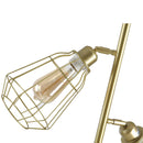 HOMCOM Steel Tri-Head Floor Lamp Gold