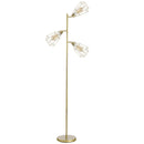 HOMCOM Steel Tri-Head Floor Lamp Gold