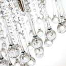 HOMCOM Crystal Glass Droplet Ceiling Pendant w/ Drum Shade Silver