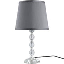 HOMCOM Crystal Glass Bedside Table Lamp 40cmH Grey