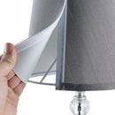 HOMCOM Crystal Glass Bedside Table Lamp 40cmH Grey