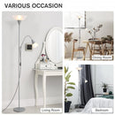 Steel Duo-Head Floor Lamp Silver