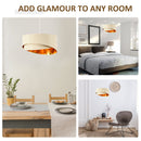 HOMCOM Modern Pendant Light with Adjustable Hanging Chain and Two Bevel Nested Lampshade