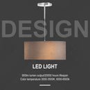 HOMCOM Modern LED Pendant Light Chandelier with Three Lighting Modes Metal Round Base for Living Room, Bedroom, Office, Entrance, Grey, 59 x 59 x 44cm Home Office Grey