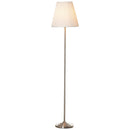 HOMCOM Modern Steel Floor Lamp with Pleated Fabric Lampshade Floor Switch, Home Style Standing Light for Living Room, Bedroom, Office, White and Silver Office
