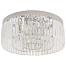 HOMCOM Crystal Ceiling Light Modern Chandeliers w/ Stainless Steel Base 10 Lights Elegant Flush Mount Ceiling Lighting for Living Room, Bedroom, Hallway, Bar, Cloakroom