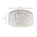 HOMCOM Crystal Ceiling Light Modern Chandeliers w/ Stainless Steel Base 10 Lights Elegant Flush Mount Ceiling Lighting for Living Room, Bedroom, Hallway, Bar, Cloakroom