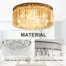 HOMCOM Crystal Ceiling Light Modern Chandeliers w/ Stainless Steel Base 10 Lights Elegant Flush Mount Ceiling Lighting for Living Room, Bedroom, Hallway, Bar, Cloakroom