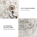 HOMCOM Crystal Ceiling Light Modern Chandeliers w/ Stainless Steel Base 10 Lights Elegant Flush Mount Ceiling Lighting for Living Room, Bedroom, Hallway, Bar, Cloakroom