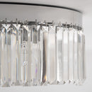 HOMCOM Crystal Ceiling Light Modern Chandeliers w/ Stainless Steel Base 10 Lights Elegant Flush Mount Ceiling Lighting for Living Room, Bedroom, Hallway, Bar, Cloakroom