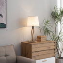 HOMCOM Farmhouse Table Lamp with Rope Base - Light Grey