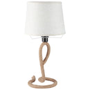 HOMCOM Farmhouse Table Lamp with Rope Base - Light Grey
