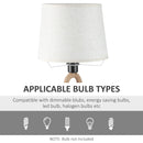 HOMCOM Farmhouse Table Lamp with Rope Base - Light Grey