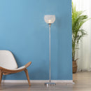 HOMCOM Modern Floor Lamp with K9 Crystal Lampshade, Tall Standing Lamp with E27 Bulb Base and Foot Switch for Living Room Bedroom Study Office Silver Lampshade