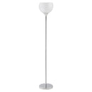 HOMCOM Modern Floor Lamp with K9 Crystal Lampshade, Tall Standing Lamp with E27 Bulb Base and Foot Switch for Living Room Bedroom Study Office Silver Lampshade