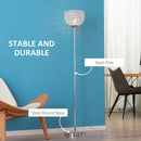 HOMCOM Modern Floor Lamp with K9 Crystal Lampshade, Tall Standing Lamp with E27 Bulb Base and Foot Switch for Living Room Bedroom Study Office Silver Lampshade
