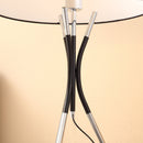 Modern Tripod Floor Lamp, Free Standing Light with Metal Frame, Fabric Lampshade and E27 Base for Living Room, Bedroom, Office, Black Bedroom