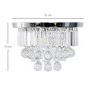 HOMCOM Round Crystal Lamp Chandelier Ceiling Mount Fixture For Living Room Dining Room Hallway Modern (7 Light)