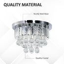 HOMCOM Round Crystal Lamp Chandelier Ceiling Mount Fixture For Living Room Dining Room Hallway Modern (7 Light)