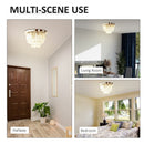 HOMCOM Round Crystal Lamp Chandelier Ceiling Mount Fixture For Living Room Dining Room Hallway Modern (7 Light)