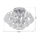 HOMCOM Crystal Ceiling Lamp Chandelier Hallway Flush Mount Pendant 3 Light ?30cm Silver