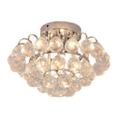 HOMCOM Crystal Ceiling Lamp Chandelier Hallway Flush Mount Pendant 3 Light ?30cm Silver