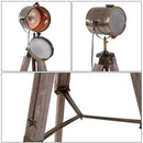 HOMCOM Tripod Floor Lamp, 65L,Wood/Bronze Colour
