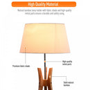 HOMCOM Bamboo Freestanding Tripod Floor Lamp w/ Shelf White