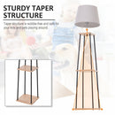 HOMCOM Metal Frame 3-Tier Shelf Tripod Lamp w/ Foot Switch Beige