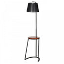 HOMCOM Steel Middle Shelf Floor Lamp Black