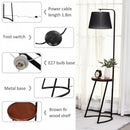 HOMCOM Steel Middle Shelf Floor Lamp Black